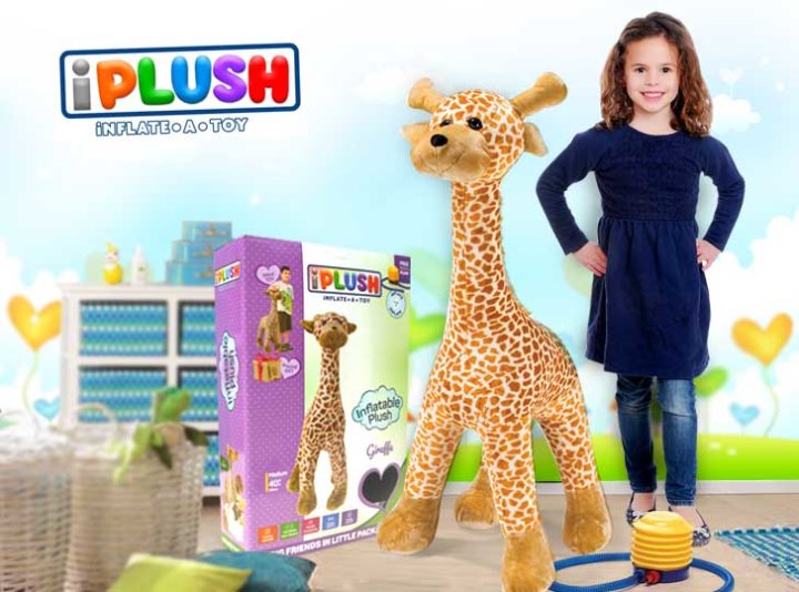iPLUSH ŽIRAFA PLIŠANA NA NAPUHAVANJE ( XL ) 100 CM SA PUMPOM