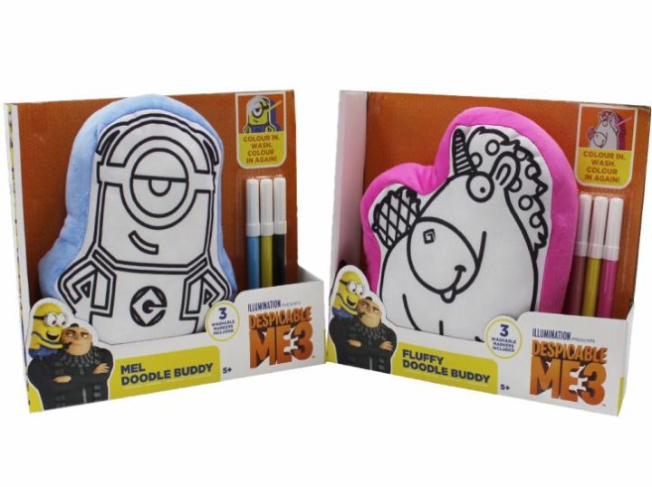 MINIONS PLATNENI LIKOVI ZA BOJANJE SA BOJICAMA ZA TEKSTIL 25 CM