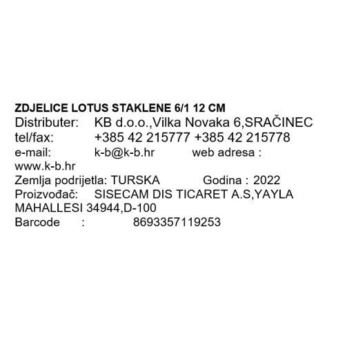 ZDJELICE LOTUS STAKLENE 6/1 12 CM