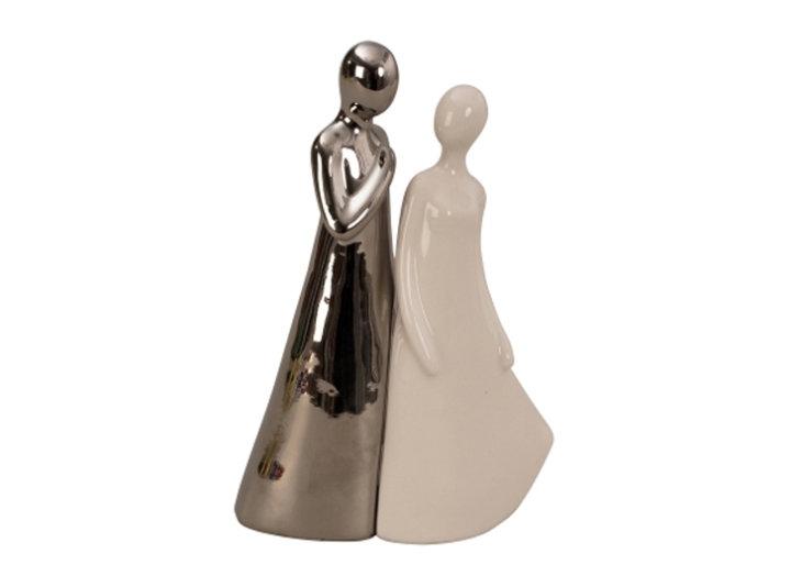 FIGURA STILIZIRANA ŽENA 21 CM BIJELA ILI SREBRNA