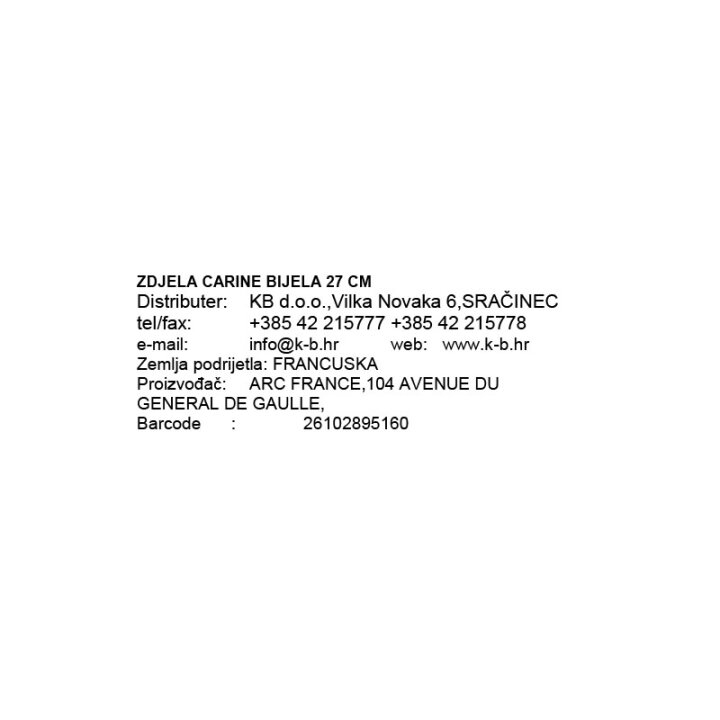 ZDJELA CARINE BIJELA 27 CM