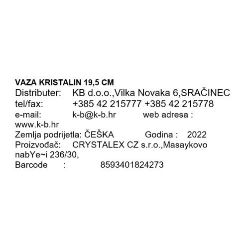 VAZA KRISTALIN 19,5 CM
