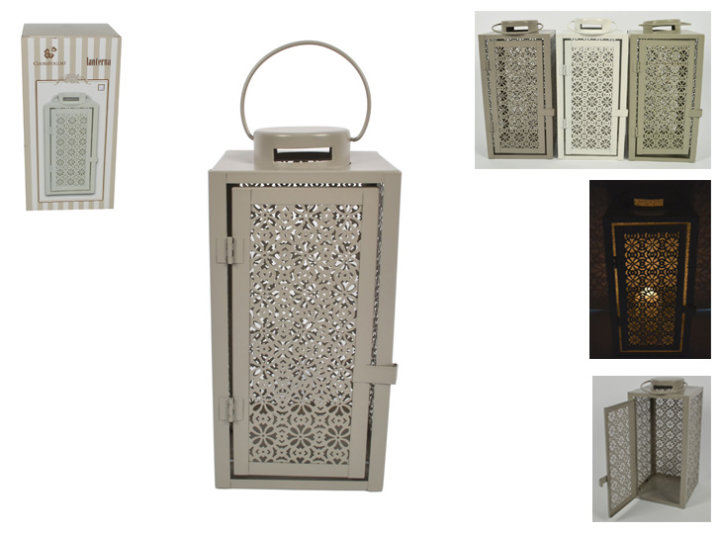 SVIJEĆNJAK LANTERNA METALNA 27x12,5 CM SORT BOJE