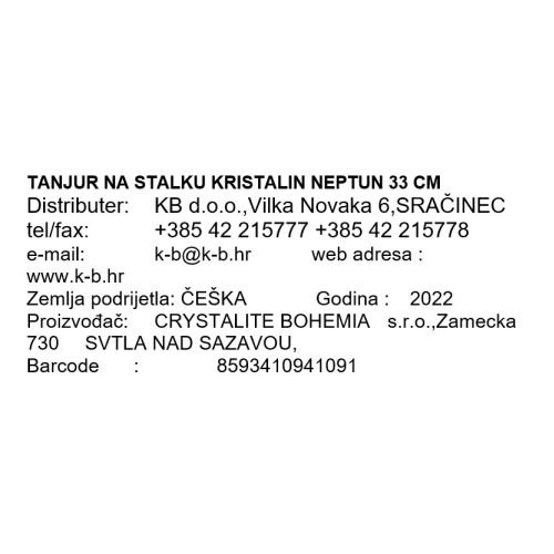 TANJUR NA STALKU KRISTALIN NEPTUN 33 CM