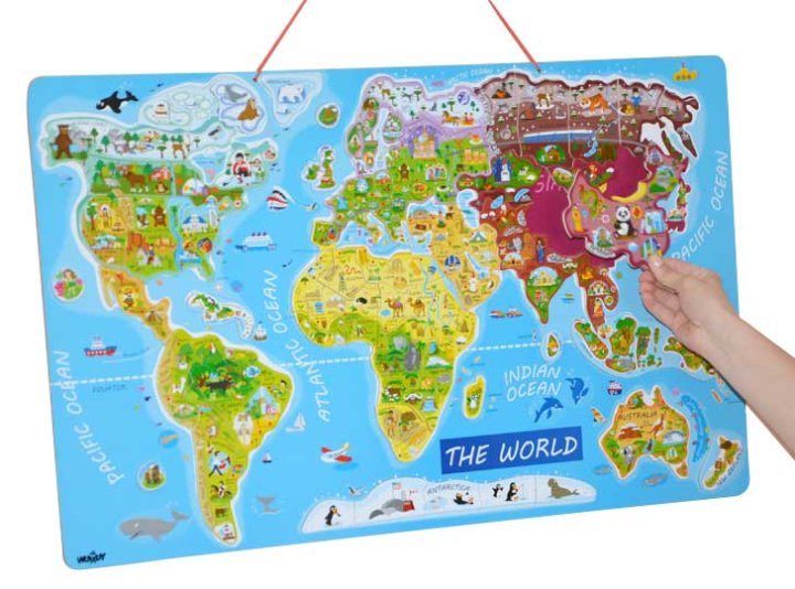 PUZZLE KARTA SVIJETA DRVENE