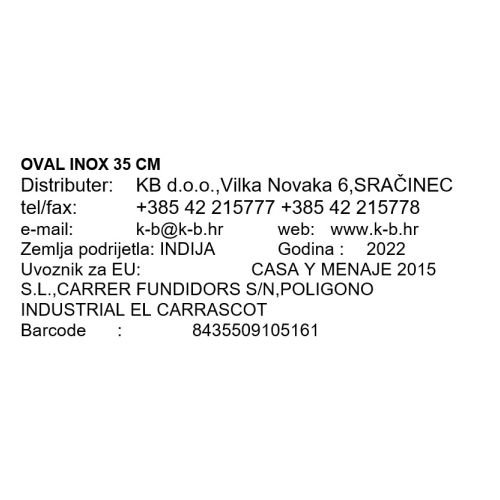 OVAL INOX 35 CM
