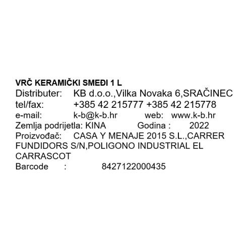 VRČ KERAMIČKI SMEĐI 1 L