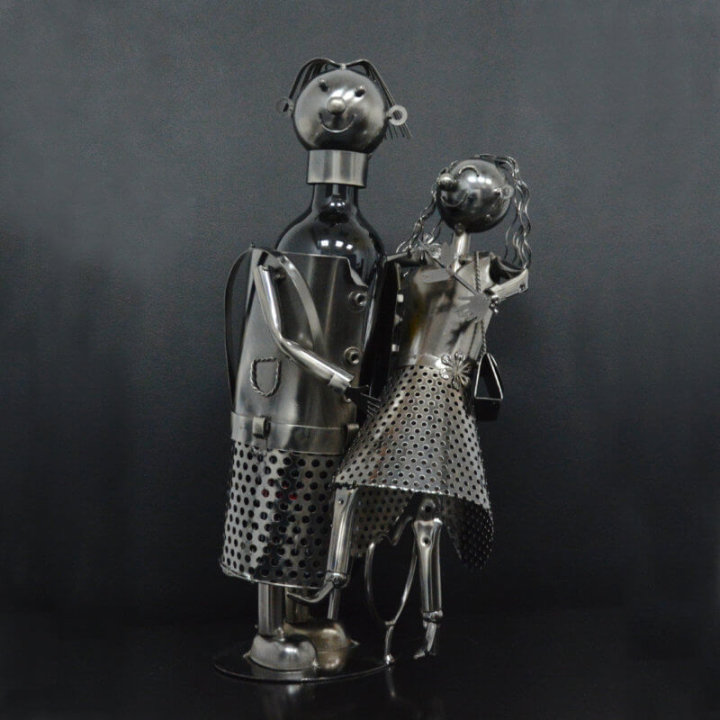 METALNI STALAK ZA VINO - ZALJUBLJENI PAR 36,5 CM