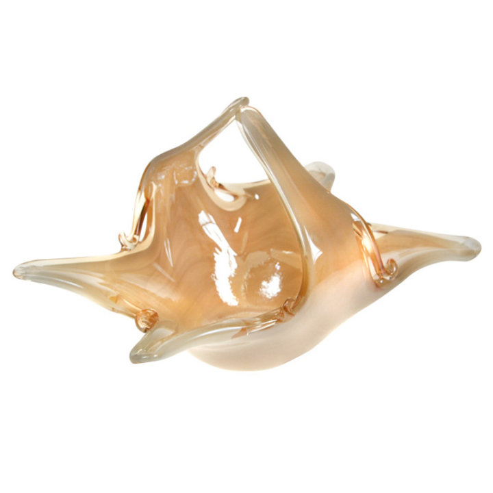 ZDJELA-KOŠARICA MURANO STAKLO 25x16 CM KREM PERLA