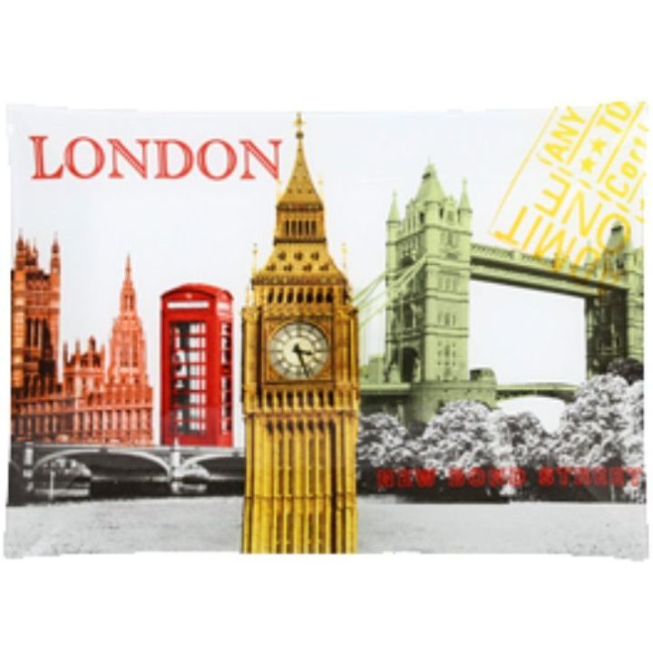 TACNA STAKLENA DEKORIRANA - LONDON 30x20 CM