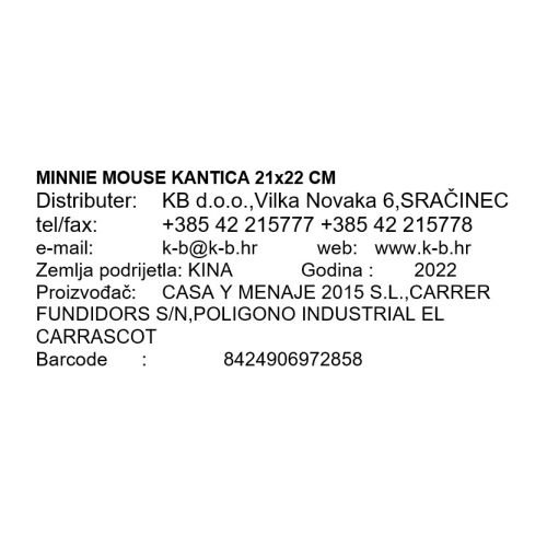 MINNIE MOUSE KANTICA 21x22 CM