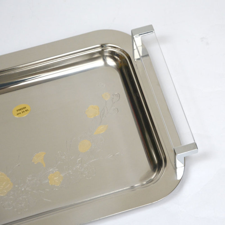 TACNA INOX 18/10 ČETVRTASTA S POZLATOM 36 CM