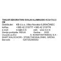 TANJUR DEKORATIVNI OVALNI ALUMINIJSKI 45,5x17x3,5 CM