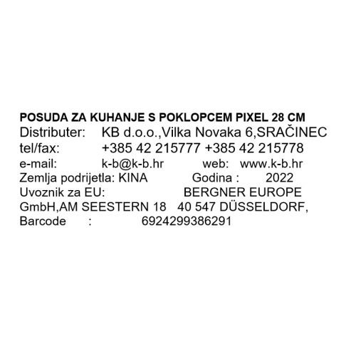 POSUDA ZA KUHANJE S POKLOPCEM PIXEL 28 CM