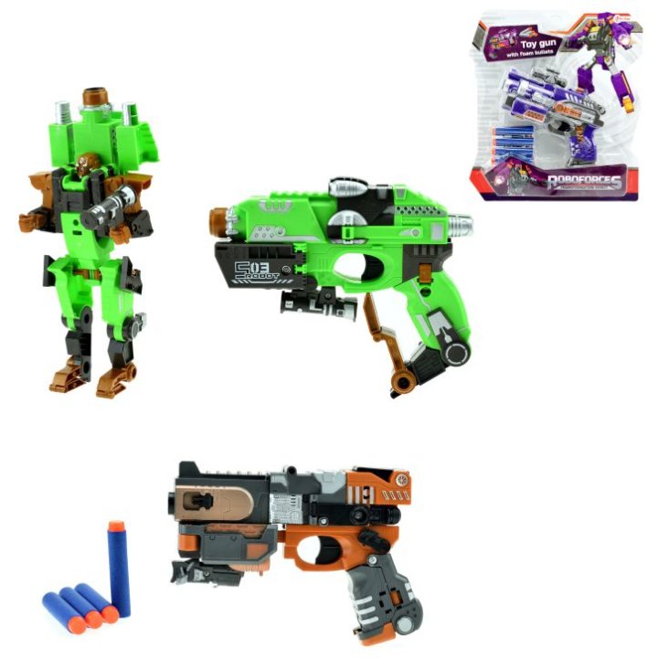 PIŠTOLJ ROBOT TRANSFORMER NA SPUŽVASTE METKE