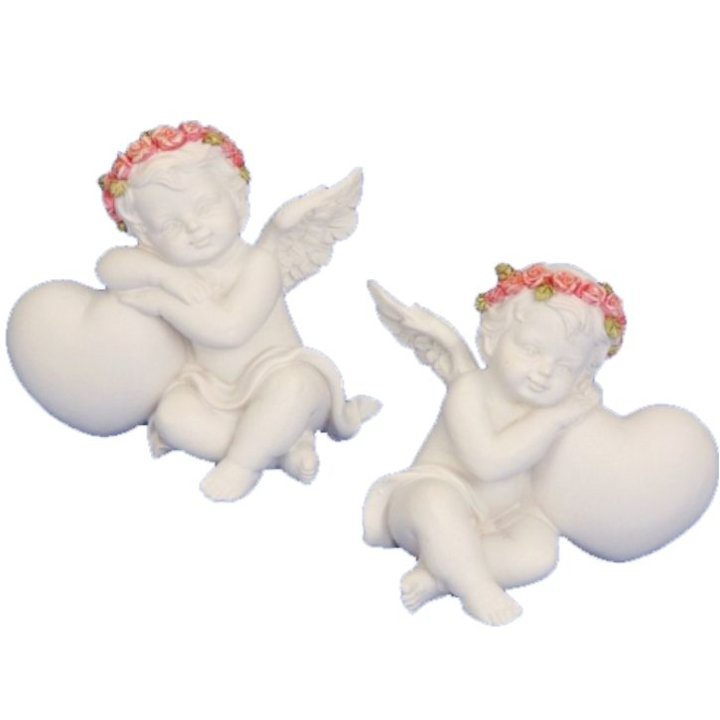 ANĐEO FIGURA SA SRCEM I ROZIM VJENČIĆEM 6x6,5 CM