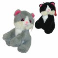 MAČKA PLIŠANA 21 CM - CRNA / SIVA