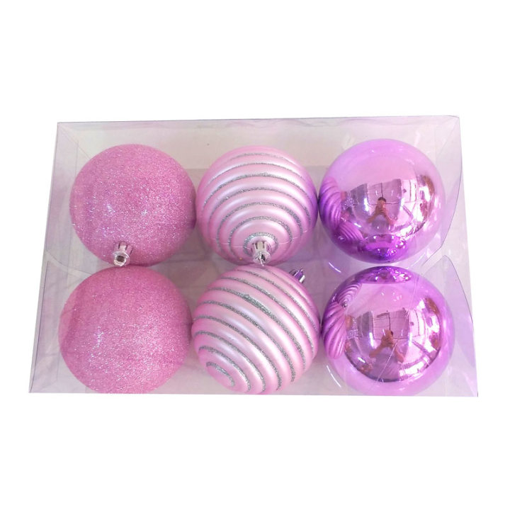 KUGLE ZA BOR 8 CM 6/1 ROZE - SJAJ, MAT, GLITER, RELJEF