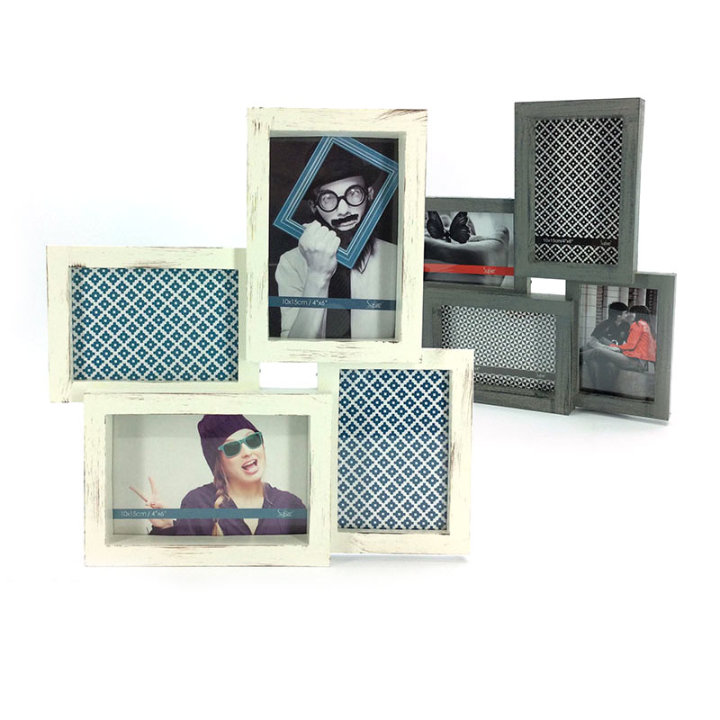 OKVIR ZA 4 SLIKE 13x9 CM / 10x15 CM SIVI 30x31,5 CM  PVC