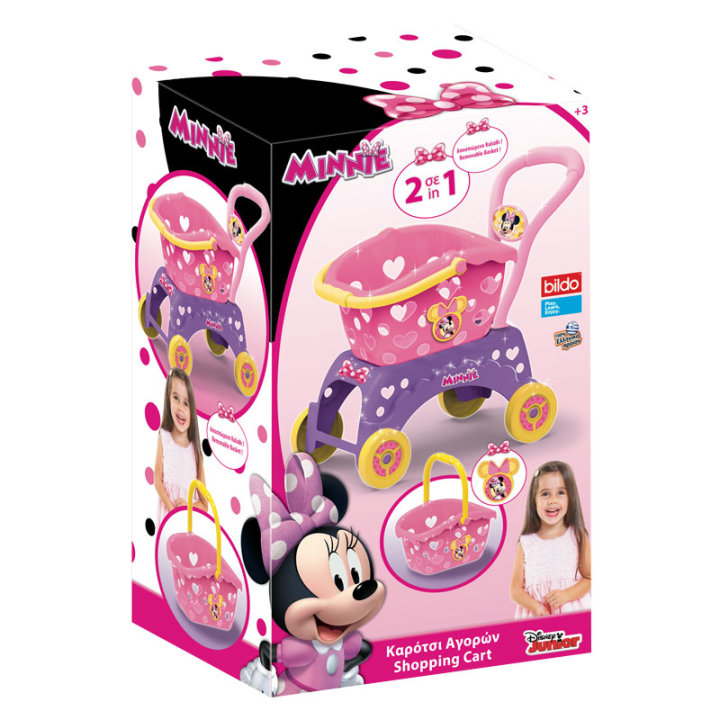 Minnie Mouse kolica i košarica za kupovinu 2u1 34x36 cm