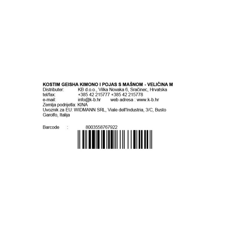 KOSTIM ZA ODRASLE GEISHA - VELIČINA M