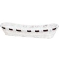 KOŠARICA ZA KRUH PLETENA OVALNA BIJELO-SMEĐA TEHNO RATAN 41x13x8 CM