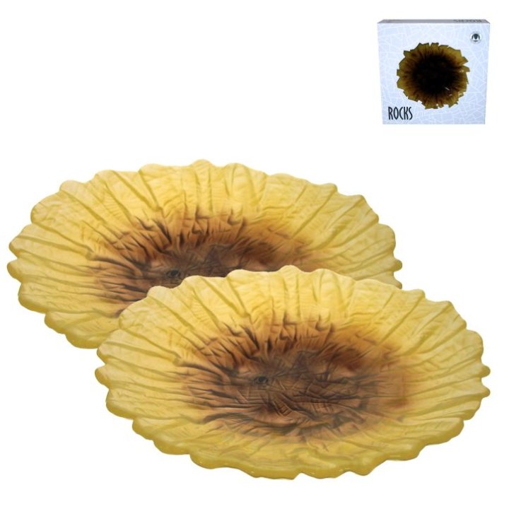ROCKS ŽUTO-SMEĐI SUNCOKRET TANJURI 2/1 24 CM