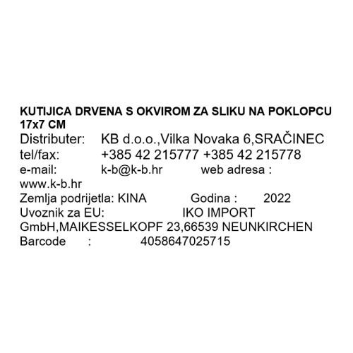 KUTIJICA DRVENA S OKVIROM ZA SLIKU