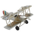 AVION DEKORACIJA 16x16x8,5 CM - METALNI BEŽ-SREBRNI