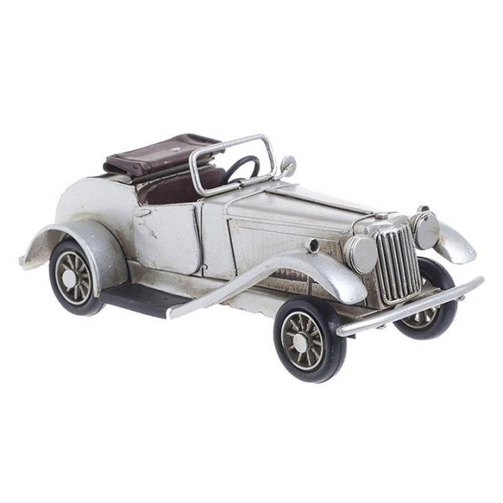 AUTO DEKORACIJA OLDTIMER 16x7,5x6,5 CM - METALNI SREBRNI
