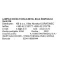 LAMPICA NOĆNA STAKLO-METAL BOJA ŠAMPANJCA 55x30 CM