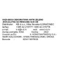 VAZA-BOCA DEKORATIVNA ANTIK ZELENO -SIVO-ZLATNA SA RESICAMA 9x30 CM