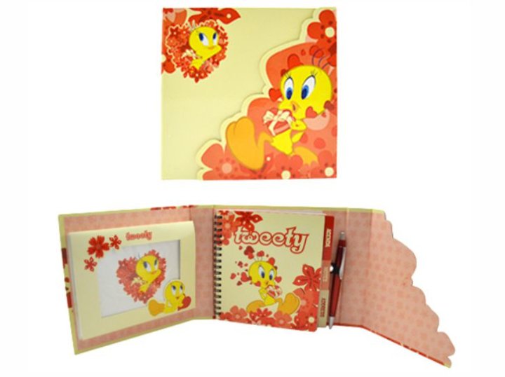 TWEETY FOTO ALBUM, NOTES I ADRESAR S OLOVKOM 18x16,5 CM