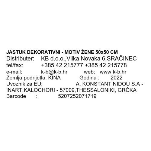 JASTUK DEKORATIVNI - MOTIV ŽENE 50x50 CM