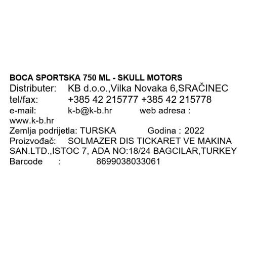 BOCA SPORTSKA 750 ML - SKULL MOTORS