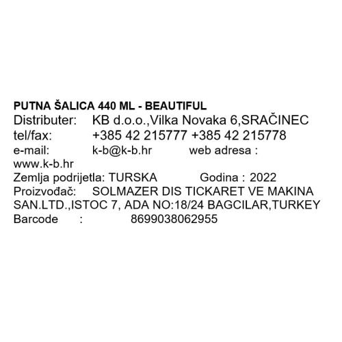 PUTNA ŠALICA 440 ML - BEAUTIFUL