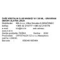 ČAŠE KRISTALIN CLUB WHISKEY 6/1 300 ML - GRAVIRANI DEKOR I ZLATNA LINIJA