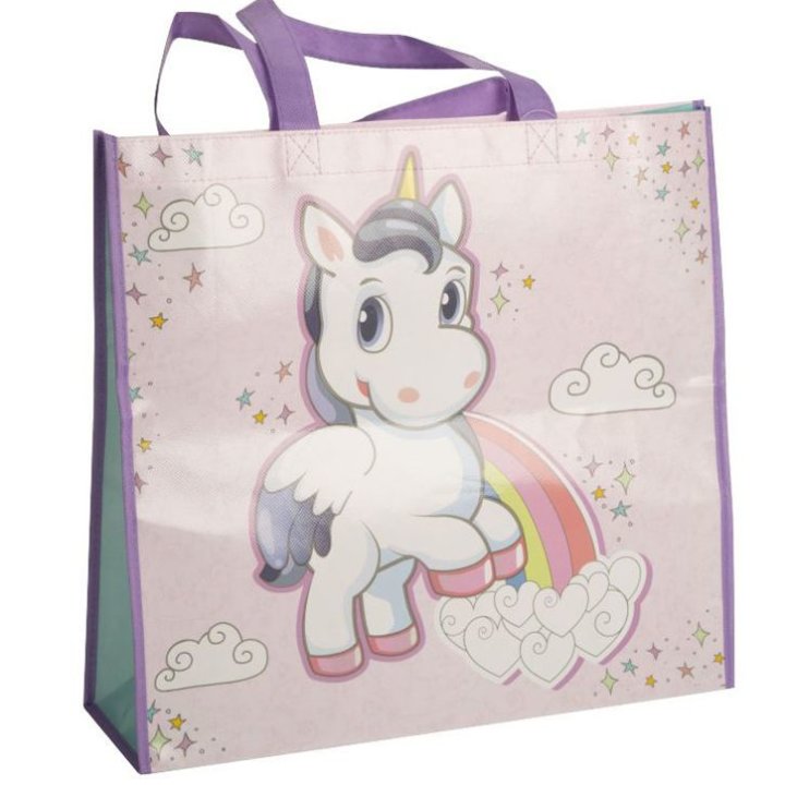 VREĆICA ZA KUPOVINU JEDNOROG PLASTIFICIRANA 38x36x11 CM