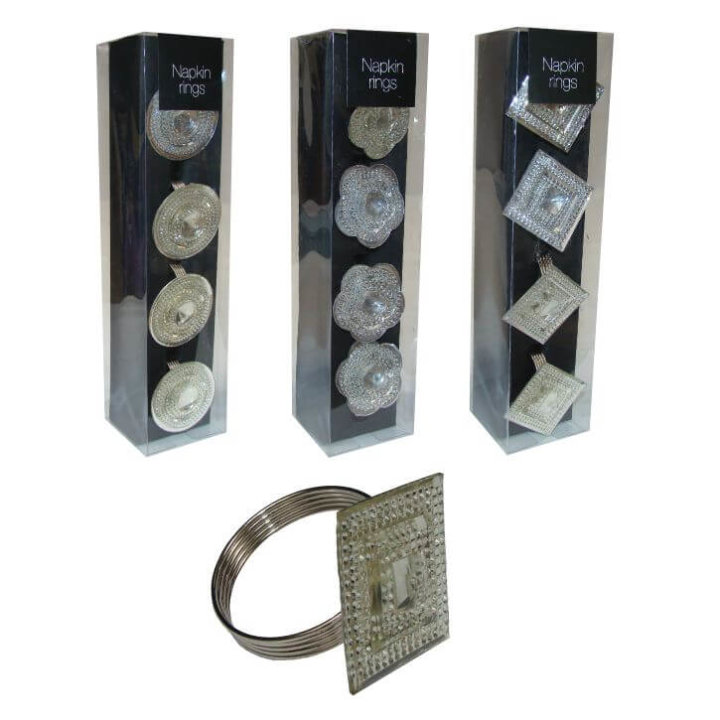 DRŽAČI ZA SALVETE DEKORIRANI 4/1 uU KUTIJI 23x5,5 CM