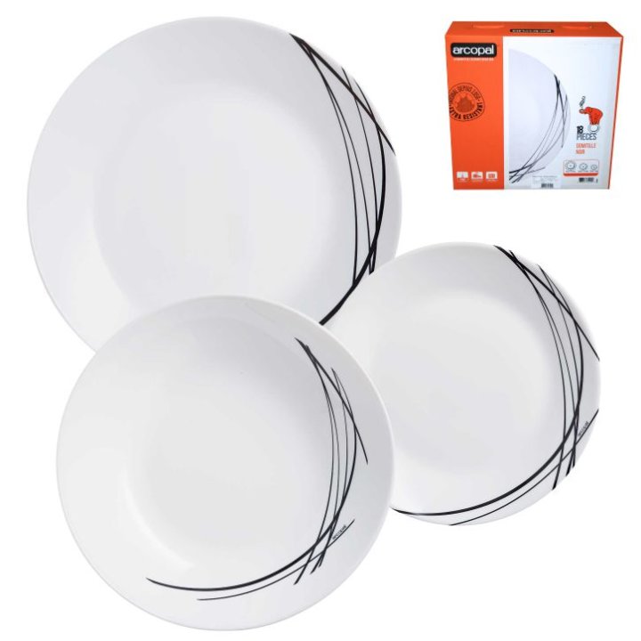SERVIS ZA JELO 18 DIJELNI DOMITILLE BLACK