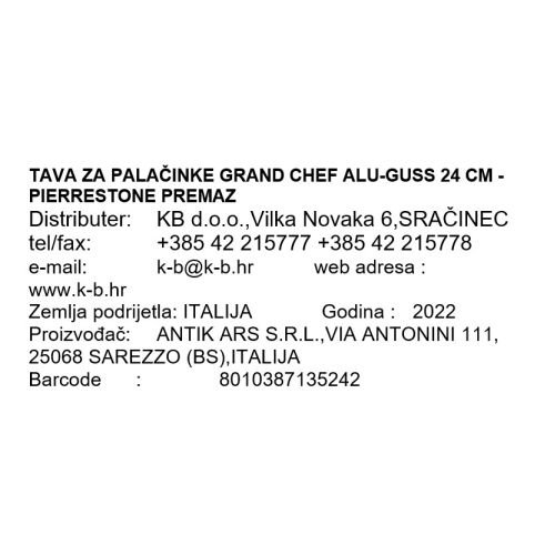 TAVA ZA PALAČINKE GRAND CHEF ALU-GUSS 24 CM - PIERRESTONE PREMAZ