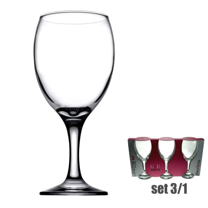 ČAŠE NA STALKU GLASS4YOU GRETA-IMPERIAL 3/1 340 ML