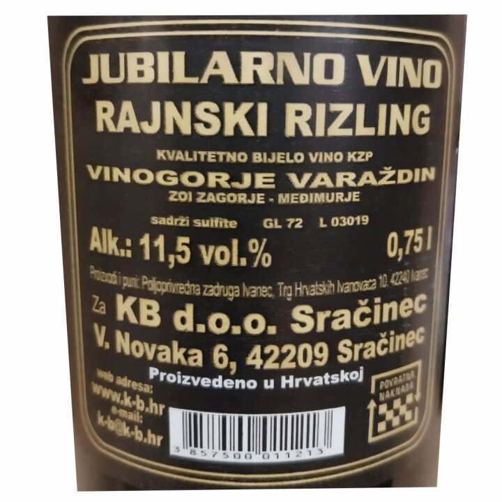 VINO BIJELO 0,75L S PRIGODNIM NATPISOM
