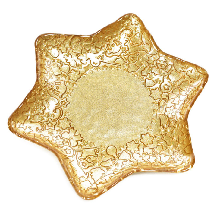 TANJUR ZVIJEZDA STAKLENA 28 CM - ZLATNA BOJA