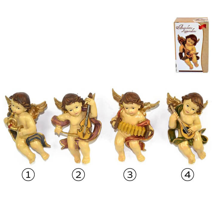 ANĐEO FIGURA S INSTRUMENTOM U BOJI 12 CM SORT