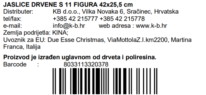JASLICE DRVENE S 11 FIGURA 42x25,5 CM