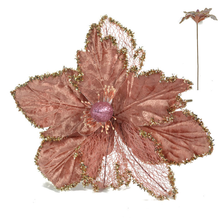 CVIJET DEKORATIVNI PASTELNO ROZA 40 CM