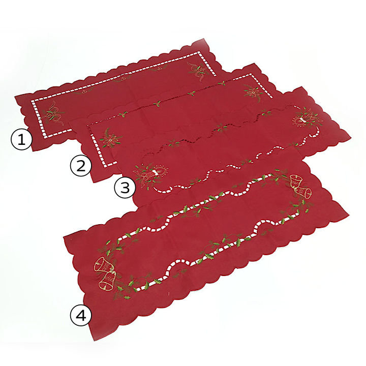 NADSTOLNJAK BOŽIĆNI ČETVRTASTI 32x85 CM CRVENI SORT