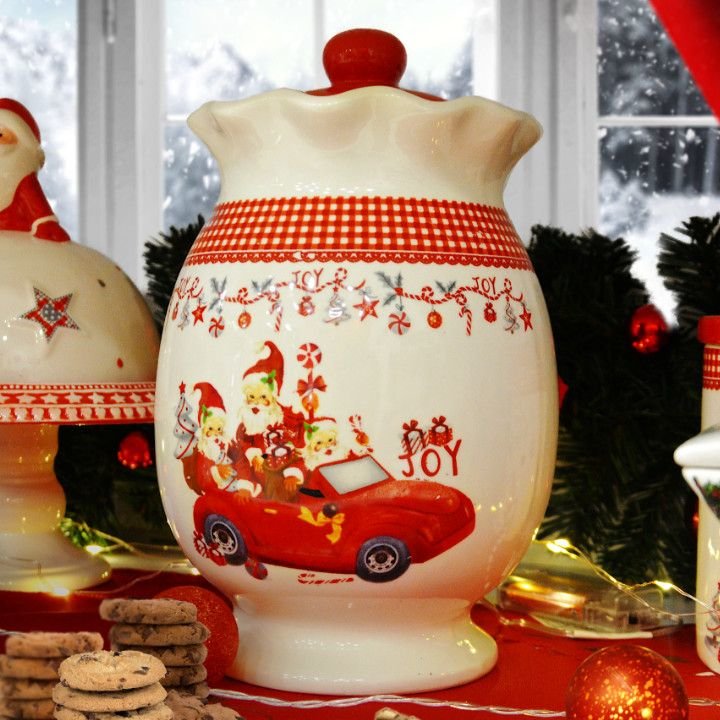 POSUDICA S POKLOPCEM KERAMIČKA - BOŽIĆNI MOTIV 25 CM SORT