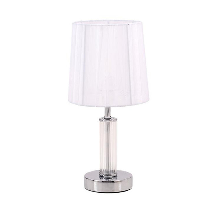 LAMPICA NOĆNA SA STALKOM METAL-STAKLO U SREBRNOJ BOJI 16x34 CM